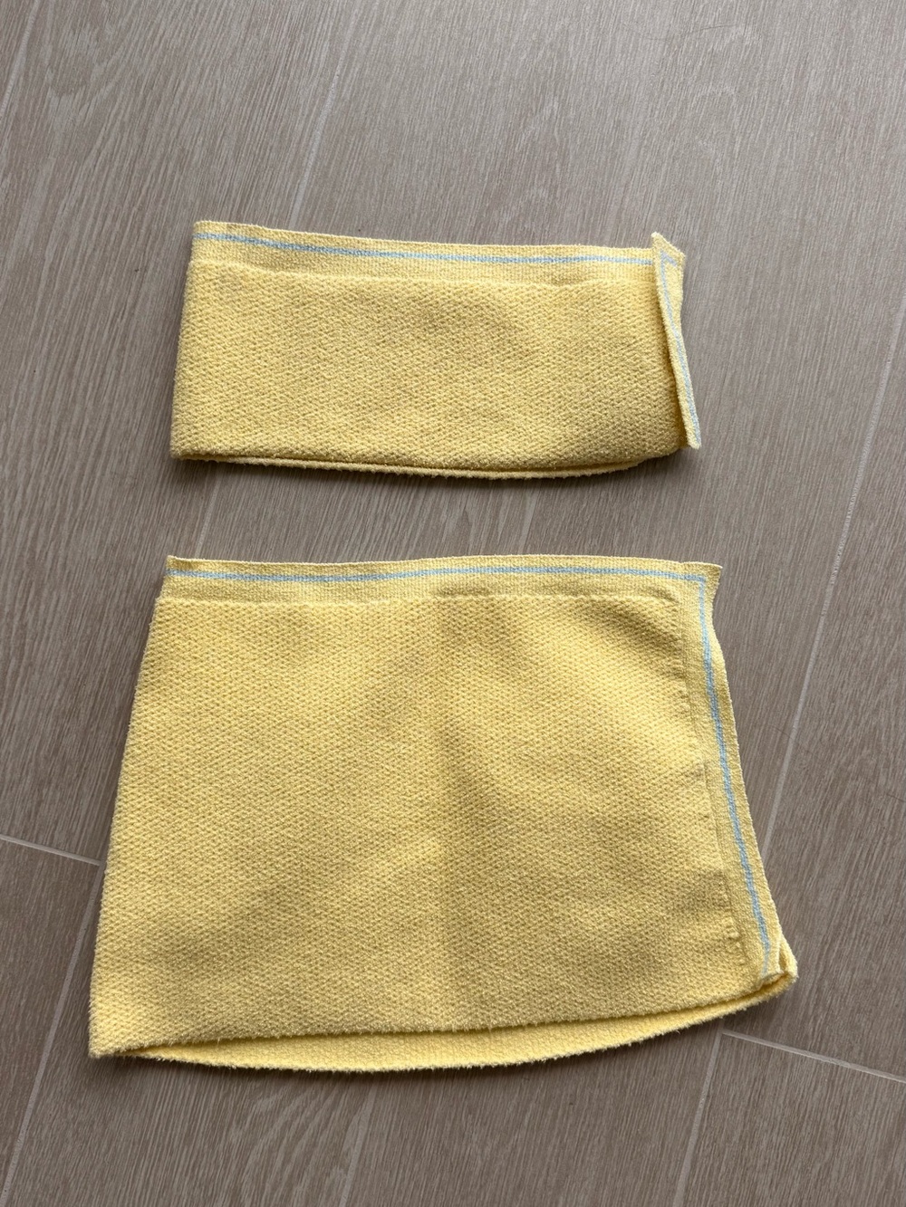 Jacquemus Yellow Bandeau Top & Mini Skirt Set